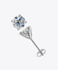 925 Sterling Silver 1 Carat Moissanite 4 - Prong Stud Earrings - Post & Poppy