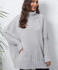 Turtle Neck Long Sleeve Ribbed Sweater - Post & Poppy