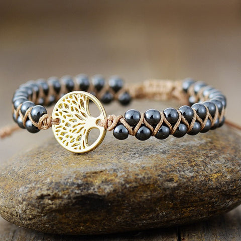 Alloy Natural Stone Braided Bracelet