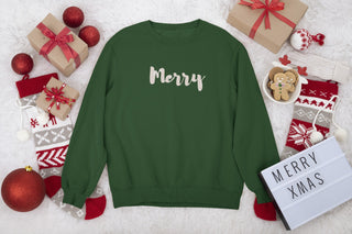 "Merry" Christmas Sweatshirt – Festive Holiday Pullover
