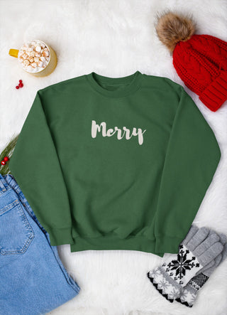 "Merry" Christmas Sweatshirt – Festive Holiday Pullover