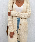 Cable - Knit Button Down Cardigan - Post & Poppy