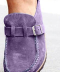 Round Toe Low Heel Buckle Loafers - Post & Poppy