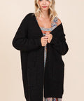 Mittoshop Open Front Long Sleeve Longline Cardigan - Post & Poppy