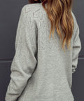 Women's Openwork Button Down Cardigan – Lightweight Long Sleeve Sweater - Post & Poppy