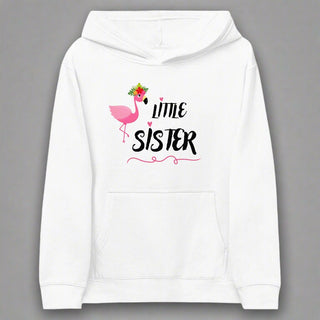 Little Sister Kids Hoodie – Flamingo Graphic Fleece Sweatshirt - Post & Poppy