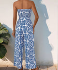 Wide Leg Strapless Jumpsuit – Boho Tube Top with Tied Waist - Post & Poppy