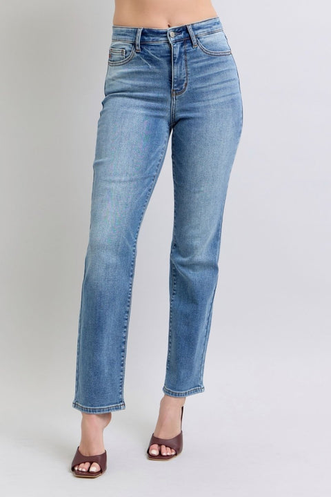 Vintage Wash Straight Cut Jeans