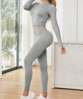 Mock Neck Long Sleeve Top and Leggings Active Set - Post & Poppy