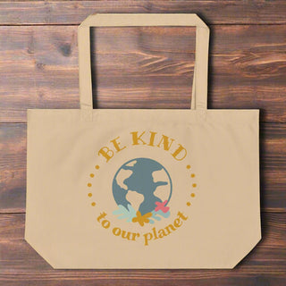 Be Kind to Our Planet Organic Cotton Tote Bag – Eco - Friendly Reusable Grocery Bag - Post & Poppy