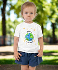 "Be Kind to Our Planet" White Cotton Toddler Graphic Tee - Post & Poppy