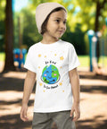 "Be Kind to Our Planet" White Cotton Toddler Graphic Tee - Post & Poppy