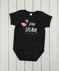 Flamingo "Little Sister" Baby Onesie – Soft Cotton Infant Bodysuit - Post & Poppy