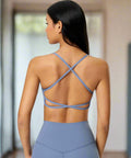 Crisscross back cami view in blue