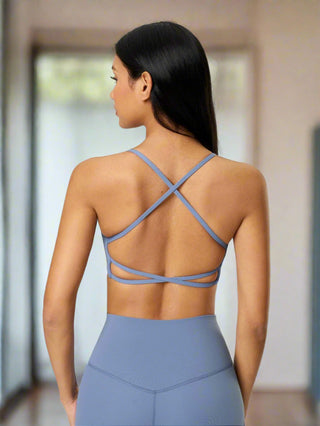 Crisscross back cami view in blue