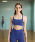 Fitness outfit in navy blue for gym or studio