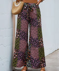 Boho Floral Patchwork Wide - Leg Pants – Lightweight High Waist Summer Trousers - Post & Poppy