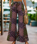 Boho Floral Patchwork Wide - Leg Pants – Lightweight High Waist Summer Trousers - Post & Poppy