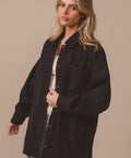 BiBi Button Up Washed Jacket with Pockets - Post & Poppy