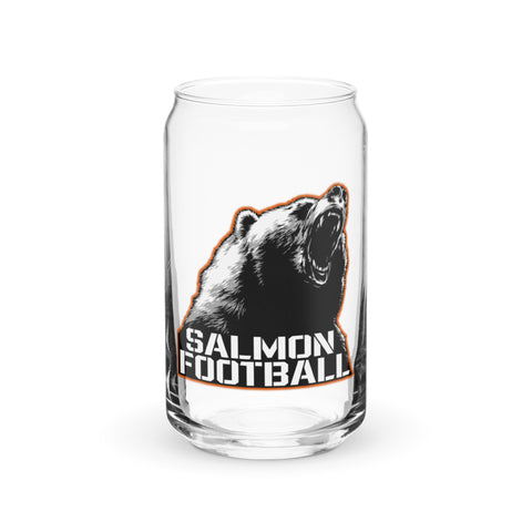 Salmon Football Can Shaped Glass With Lid + Straw