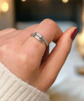 925 Sterling Silver Engraved Bypass Ring - Post & Poppy