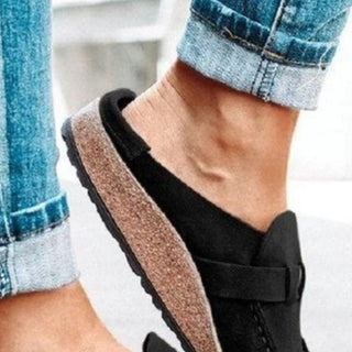 Round Toe Low Heel Buckle Loafers - Post & Poppy