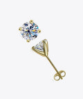 925 Sterling Silver 1 Carat Moissanite 4 - Prong Stud Earrings - Post & Poppy