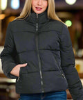 Zenana Zip Up Turtleneck Puffer Jacket with Pockets - Post & Poppy