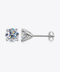 925 Sterling Silver 1 Carat Moissanite 4 - Prong Stud Earrings - Post & Poppy
