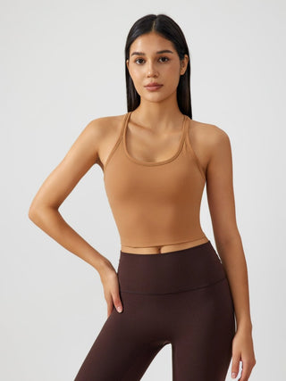 Millennia Scoop Neck Active Tank with Detachable Chest Pads - Post & Poppy