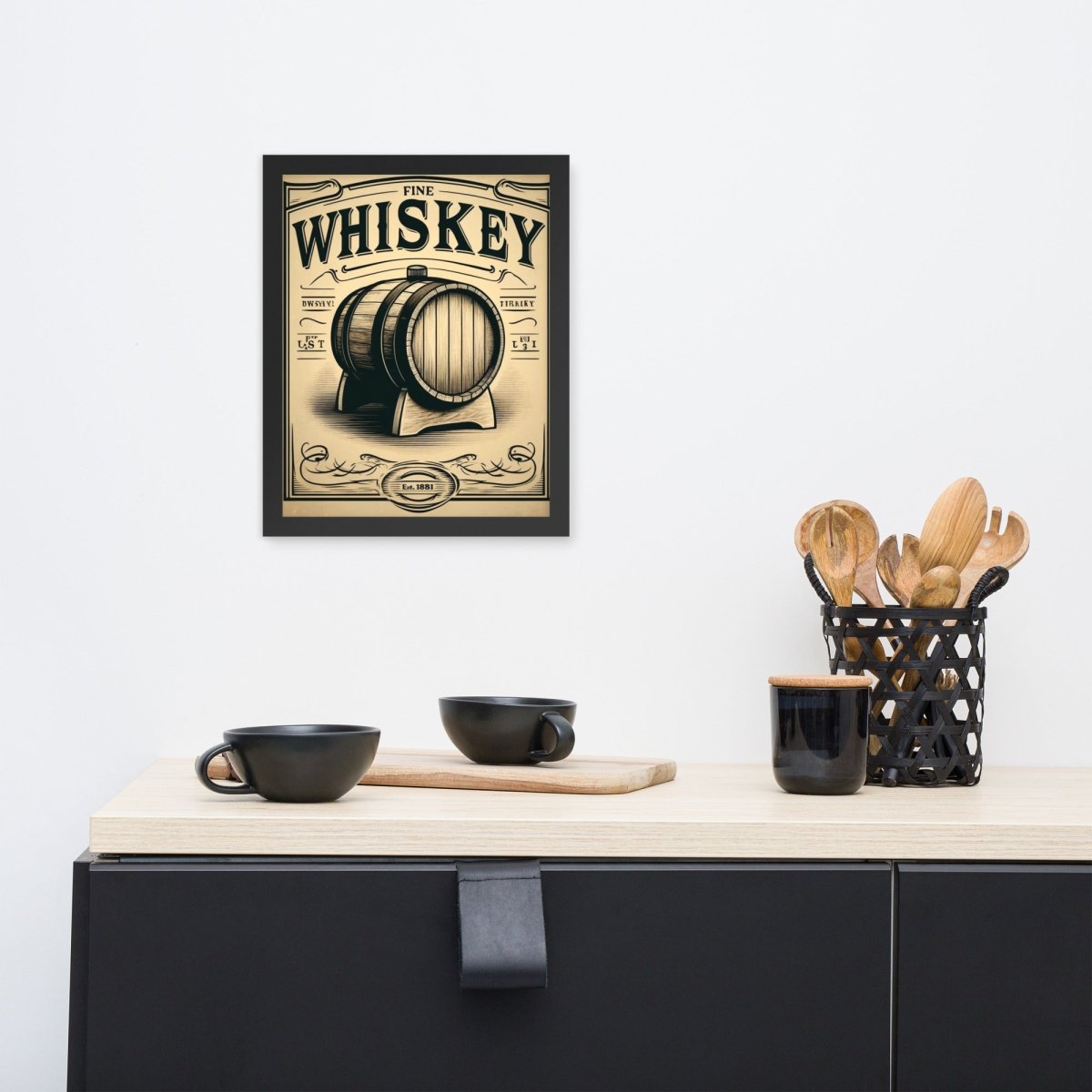 Whiskey Barrel Art Framed Poster