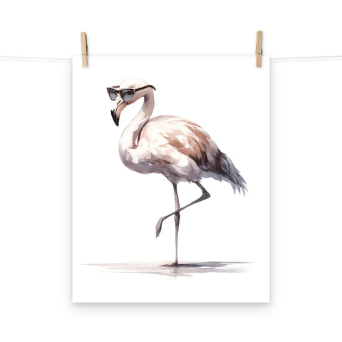 Flamingo Sun & Shades Matte Poster