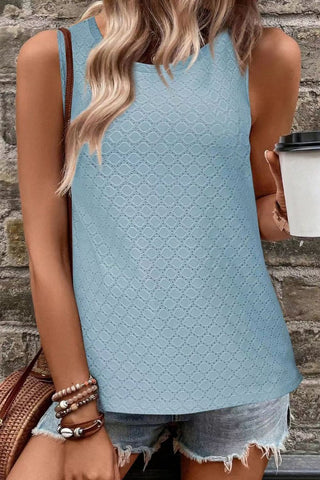 Eyelet Round Neck Tank - Post & Poppy