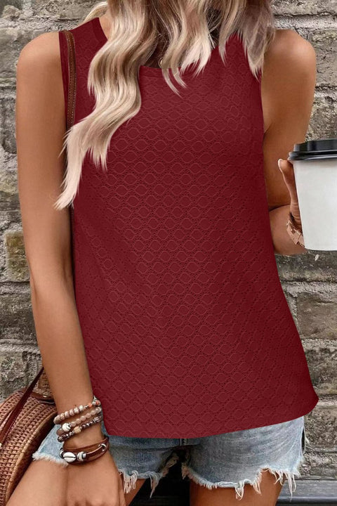 Eyelet Round Neck Tank - Post & Poppy