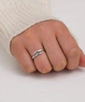 925 Sterling Silver Engraved Bypass Ring - Post & Poppy