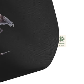 Organic Cotton Flamingo Tote Bag – Black Reusable Shopping Bag - Post & Poppy