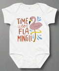 “Time to Flamingle” Baby Onesie – Soft Cotton Infant One - Piece for Girls & Boys - Post & Poppy