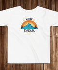 "Little Explorer" Toddler T-Shirt – White Cotton Graphic Tee - Post & Poppy