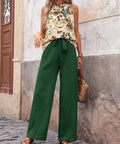Printed Tank Top and Wide Leg Pants Set - Post & Poppy