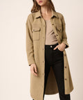 French Terry Longline Shacket - Post & Poppy