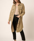 French Terry Longline Shacket - Post & Poppy