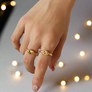 Titanium Steel Knot Ring - 18K Gold and Silver Plated - Post & Poppy