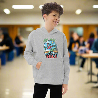 "Good Vibes Only" Flamingo Kids Fleece Hoodie - Post & Poppy