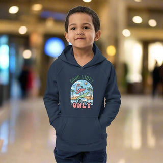 "Good Vibes Only" Flamingo Kids Hoodie – Organic Cotton Pullover - Post & Poppy