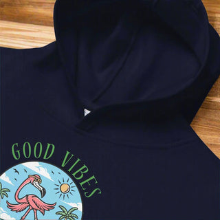 "Good Vibes Only" Flamingo Kids Fleece Hoodie - Post & Poppy