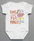 “Time to Flamingle” Baby Onesie – Soft Cotton Infant One - Piece for Girls & Boys - Post & Poppy
