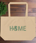 Organic HOME Tote Bag – Reusable Earth Print Cotton Shopper for Daily Use - Post & Poppy