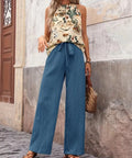 Printed Tank Top and Wide Leg Pants Set - Post & Poppy