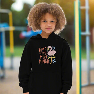 “Time to Flamingle” Kids Pullover Hoodie – Soft Cotton Blend Graphic Sweatshirt - Post & Poppy