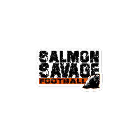 Salmon Savage Football Sticker